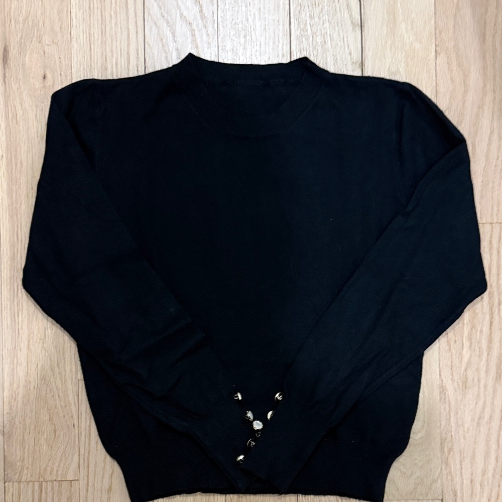 Black Sweater with Embellishments
